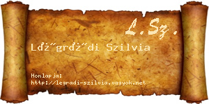 Légrádi Szilvia névjegykártya